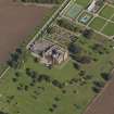 General oblique aerial view of the Ethie estate, centred on Ethie Castle, taken from the SW.