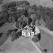 Earlston House, Borgue.  Oblique aerial photograph taken facing north.  Prior to its demolition in about 1954.