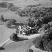 Earlston House, Borgue.  Oblique aerial photograph taken facing north-west.  Prior to its demolition in about 1954.