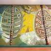 Interior. Main block. Ground floor. Reception area. Mosaic mural. Detail