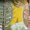 Interior. Main block. Ground floor. Reception area. Mosaic mural. Detail