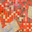 Interior. Main block. Ground floor. Reception area. Mosaic mural. Detail