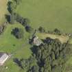 General oblique aerial view of Baldovie Farm, centred on Baldovie farmhouse taken from the SW.
