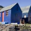 Wooden fisherman's huts to W of inner harbour. Detail