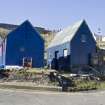 Wooden fisherman's huts to W of inner harbour. Detail