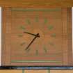 Detail of art deco clock on the north wall at Carron Tea Rooms.