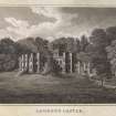 Engraving of Loudoun Castle from lawns.
Titled 'Loudon Castle. J. McKinlay Delt. R. Scott Sc.'