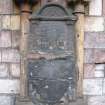 View of memorial to Alexander Hay, in blind arch in S wall of Holyrood Abbey.