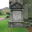 View of Milne memorial, on exterior of Holyrood Abbey.