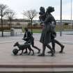 View of sculpture 'Going to the Beach', on Waterfront Avenue, Edinburgh.