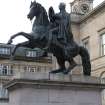 View of statue of the Duke of Wellington, outside General Register House.