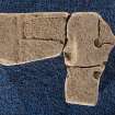 View of reverse faces of fragments (Drainie 8 and Drainie 3) showing cross (with scale)