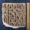 View of fragment with interlace pattern, Drainie no 23 (including scale)