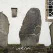 General view of Inveravon Pictish symbol stones, nos 1, 2, 3 and 4 from S