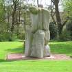 View of sculpture 'Abraham', in grounds of Royal Edinburgh Hospital.