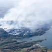 General oblique aerial view of the wild fire on the Ardnish peninsula with the railway viaduct in the foreground, taken from the NE.
