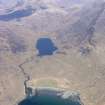 General oblique aerial view of Camas Fhionnairigh and Loch na Creitheach and the Cuillin Hills, taken from the S.