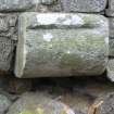 Avochie Castle: detail of W gable chimney stone