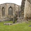 View showing cross slab in setting of Elgin Cathedral