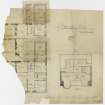 Floor plans for proposed alterations to electric lighting showing additional bedrooms.  
Titled: '4 Bedford Park. Plans for Electric Lighting'