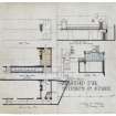 Roof and ground floor plans, section and North elevation showing details of alterations to stables.
Title: 4 Belford Park. Alterations on Stables.