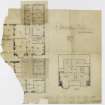 Floor plans for proposed alterations to electric lighting.  Includes dinning room, outerhall, entrance and parlour.  
Title: 4 Bedford Park. Plans for Electric Lighting