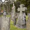 View showing cross within Kirkmichael churchyard