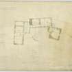 Second Floor Plan showing proposed alterations.
Title: 'Hutton Castle Berwickshire For Wm Burrell Esq. Second Floor Plan'