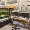 Interior. Curved wave tank building. Curved Wave Tank and control desk