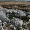 View of chamber from S showing corbelling and capstone.
Dunan chambered cairn, Upper Coll, Lewis.