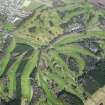 Oblique aerial view of the Bruce Golf Course, Kinross, taken from the SSE.