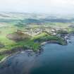 General oblique aerial view of Aberdour centred on the Aberdour Golf Course, taken from the SE.