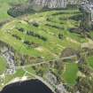 Oblique aerial view of Lochore Meadows Golf Course, taken from the SSW.