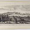 General view of Stirling from the east. Copy of copper plate engraving titled 'The prospect of the town of Sterling from the east. Urbis Sterlini, prospectus ab oriente.'  Shown also are areas used once for cultivation.