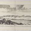 PL.29 Ayr from the east. Copy of copper plate engraving titled 'Prospectus Civitatis Aerae ab Orientale. The prospect of the town of Air from the east. This plate is most humbly inscribed to the Rt. Honble. Alexander Lord Polwarth, Envoy Extraordinary & Plenipotentiary, from the King of Great Britain to ye King of Denmark & ye King of Prussia.'