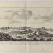 Pl.30 Ayr. Copy of copper plate engraving titled 'Prospectus Civitatis Aerae a Domo de Newtonne. The town of Aire from ye house of Newtonne. This plate is most humbly inscribed to Sir Thomas Wallace of Craigy, Bartt.'