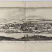 Pl.32 Dryburgh. Copy of copper plate engraving titled 'Prospectus Oppidi de Dryburgh. The prospect of the town of Dryburgh.'