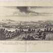 Pl.44 Perth. Copy of copper plate engraving titled 'Prospectus Civitatis Perthi The prospect of ye town of Perth. This plate is most humbly inscribed to His Grace John, Duke of Argyle etc.'