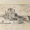 Pl.50 Kelso Abbey. Copy of copper plate engraving titled 'Monasterium CValsonense. The Abby of Kelso. This plate is most humbly inscribed to John Inglis Esqr., Assistant Master of the Ceremonies.'