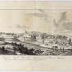 Pl.53 Brechin. Copy of copper plate engraving titled 'Prospectus Oppidi Brechinae. The prospect of ye Towne of Brechin. This plate is most humbly inscribed to the Honble Collonll John Campbel.'