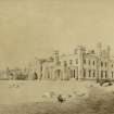 Drawing of Dundas castle dated 1818