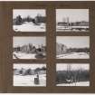 Six album photographs showing remains of previous house in snow.
Page titled: 'Addistoun 1937. February' 
PHOTOGRAPH ALBUM NO.145: ADDISTOUN
