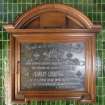 Interior view of ground floor showing detail of panel in entrance lobby, Carnegie Free Library, Montrose.