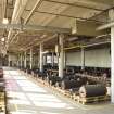 Interior view of first floor in main building, Heathhall car factory, Dumfries. Connecting range between B and C Wing from SW. Note the blocked windows onto the (now) infilled yard. This area was the 'Finishing Stores' in 1913.