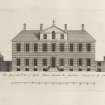 Front Elevation of Yester House.
Title: The General Front of Yester House Towards the Garden.
Taken from W Adam, Vitruvius Scoticus, 1812, Plate 29
