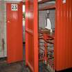 Interior. View of turnstile no. 25, leading into the lower concourse of the main stand of Pittodrie Stadium