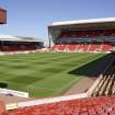 View looking NE across the pitch of Pittodrie Stadium to the Main stand and Richard Donald Stand