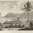 Copy of engraving of Kenmure Castle titled 'Kenmure Castle Pl.2. published by J. Hooper, June 12, 1790'