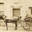 Blairgowrie, Woodside House
Photograph showing main entrance of Woodside House  with pony and cart
Titled: 'Neddie and Robin.'
