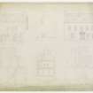 Ground floor plan.  First floor plan.  SE elevation.  NW elevation.  Gable elevation.  Section.